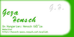 geza hensch business card